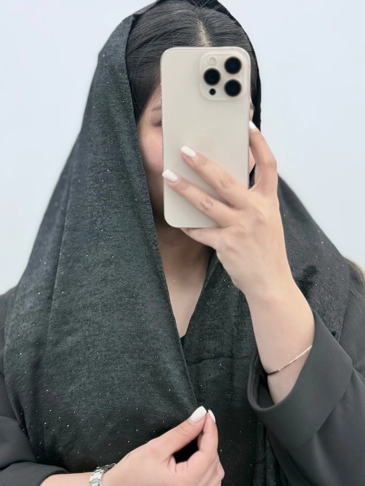 شال نگینی مشکی M