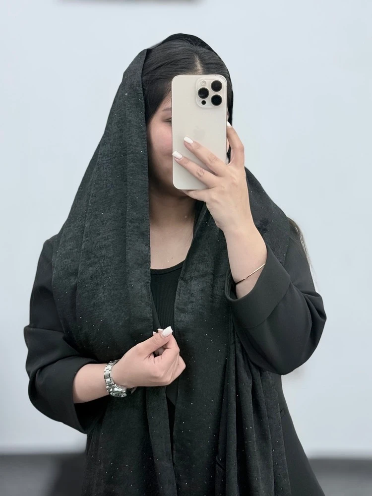 شال نگینی مشکی M