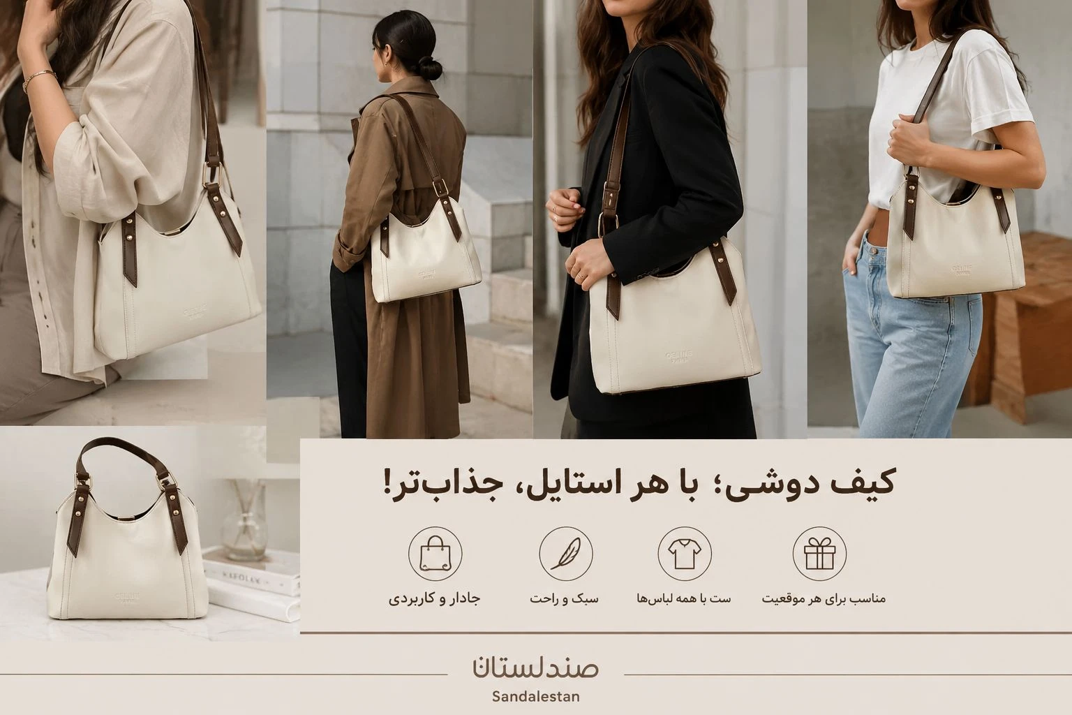  کیف دوشی با چه لباس هایی جذاب تره؟